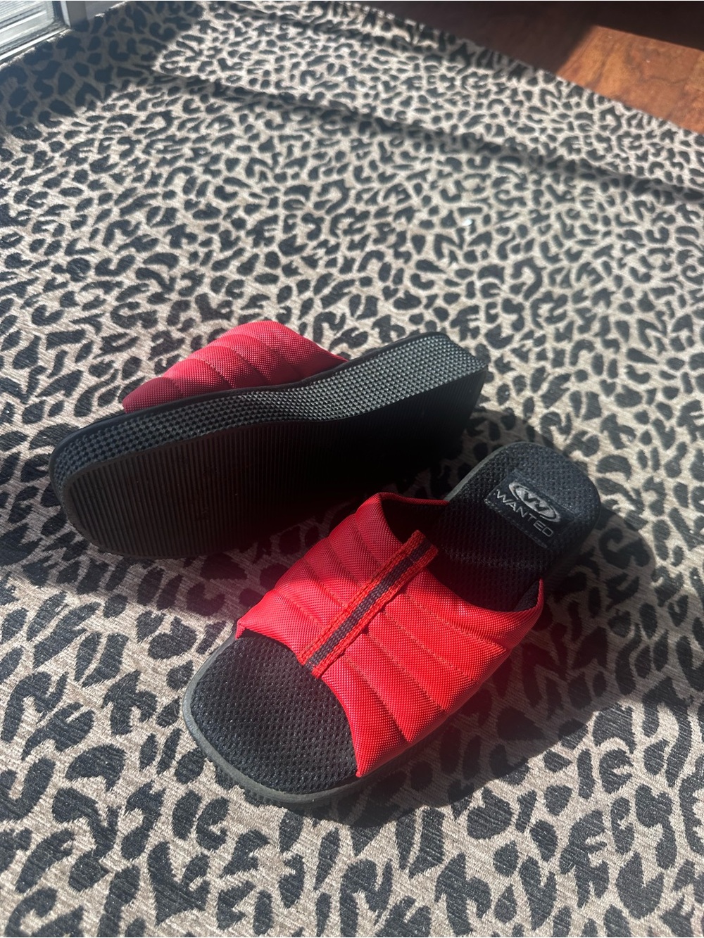 Red chunky 00s sandals